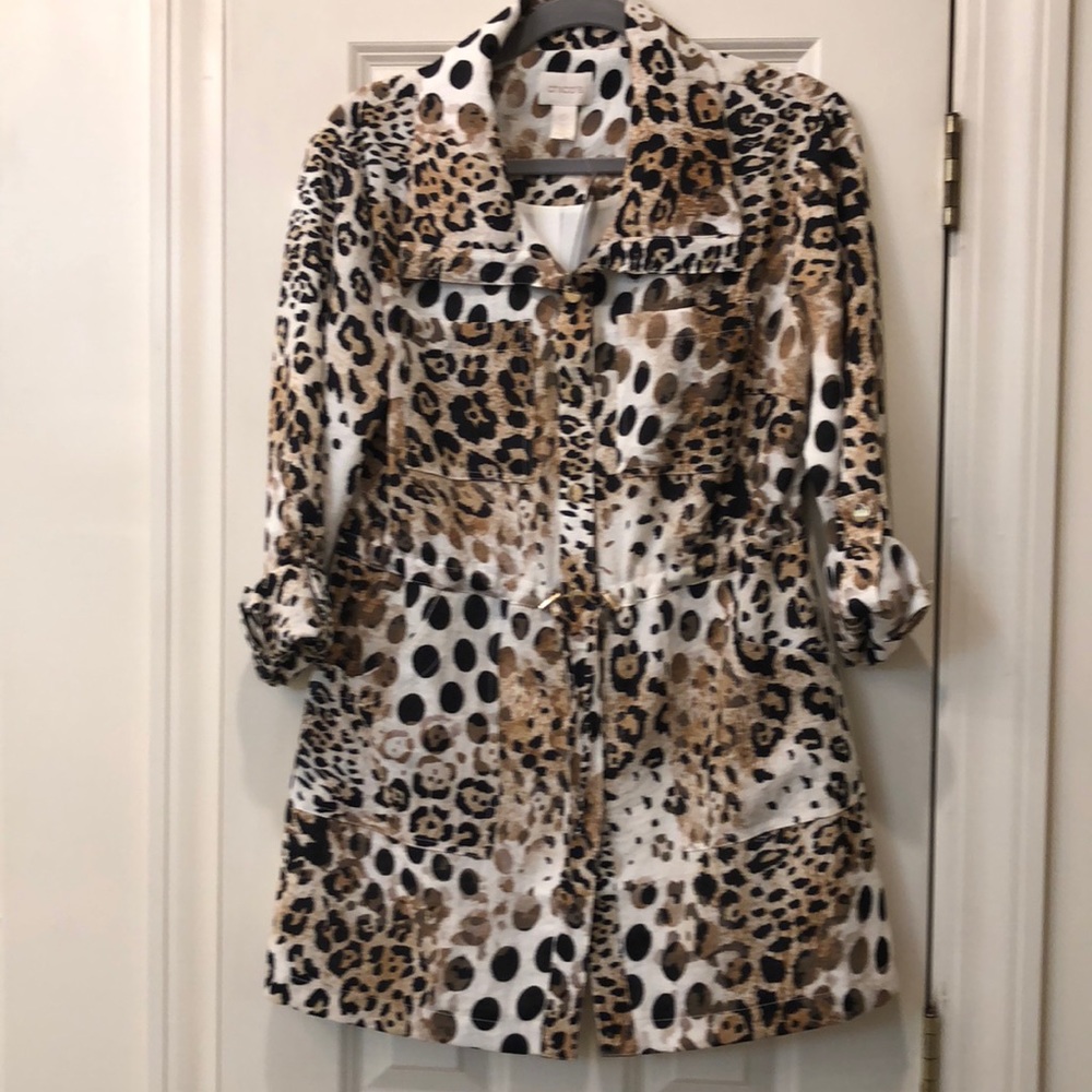 Chico’s brand animal print anorak jacket, new.